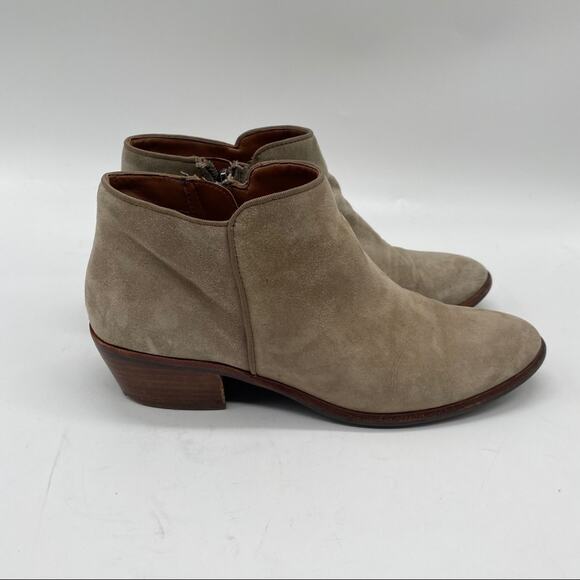 Sam Edelman Petty Ankle Bootie Size 8M GUC Ankle Zip Stacked Heel Suede - Picture 4 of 12